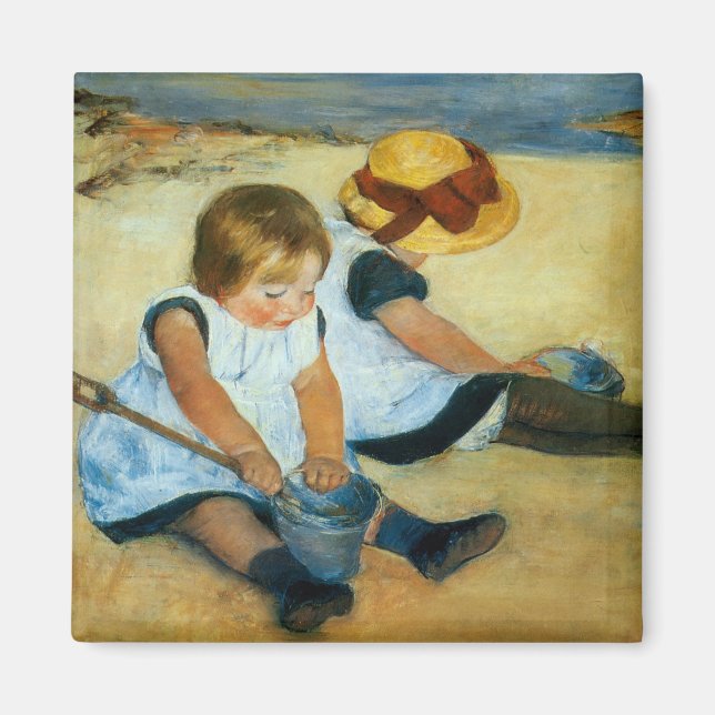 Mary Cassatts Children on the Beach (1884) Magnet (Vorne)