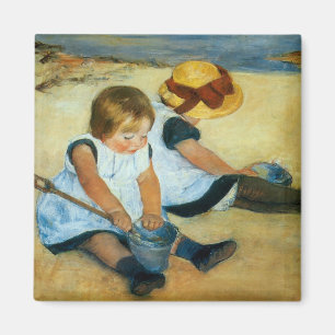 Mary Cassatts Kinder auf dem Strand (1884) Magnet