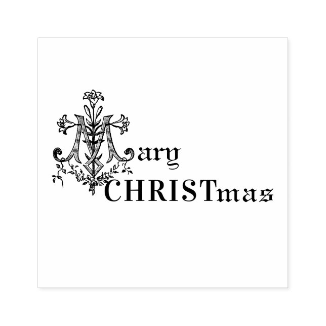 MARY CHRISTMAS Marian Cross Religious Catholic Gummistempel (Prägung)