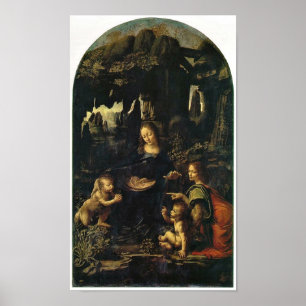 Mary-, Christus-Kind und Engel durch Leonardo da Poster
