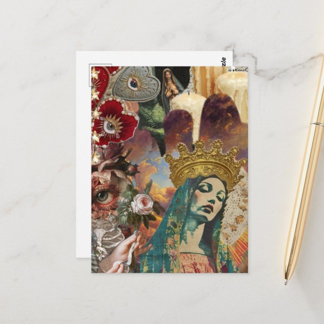Mary Collage Postkarte (Vorderseite/Rückseite Beispiel)