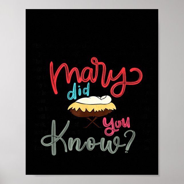 Mary Did You Know Christian Bible Verse Christmas  Poster (Vorne)