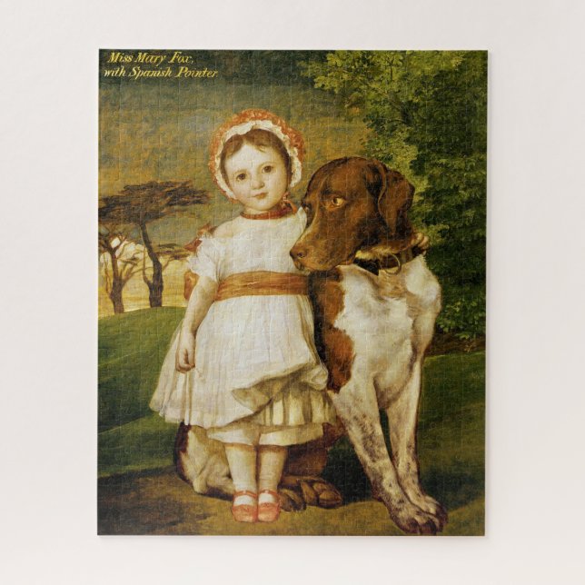 Mary Fox mit ihrem spanischen Pointer Dog (G.F. Wa (Vertikal)