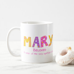 Mary Girls nennen rosa Sterne lila Blume Kaffeetasse