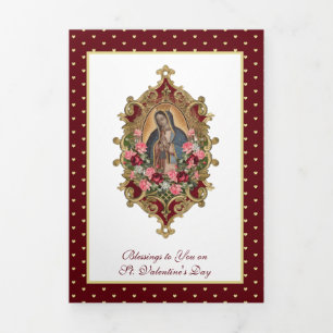 Mary Guadalupe Gebet Valentine T Dreifach Gefaltete Karte