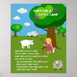 Mary Had a Little Lamb Kinderreim Poster