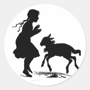 Mary hatte ein kleines Lamm Ostern Runder Aufkleber