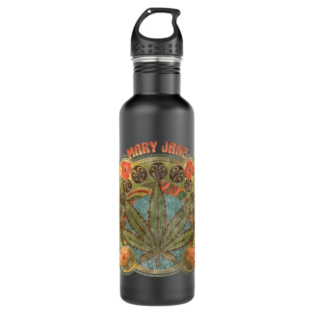 Mary Jane, Weh, Vintage Rauchkunst Edelstahlflasche (Vorderseite)