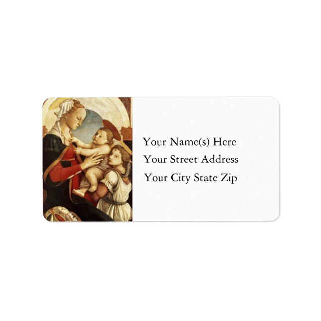 Mary Jesus and Angel Vintag Address Label Adressaufkleber (Vorne)