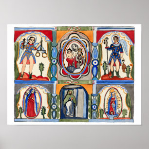 Mary Jesus Christ Religiöse Volkskunst Malerei Poster