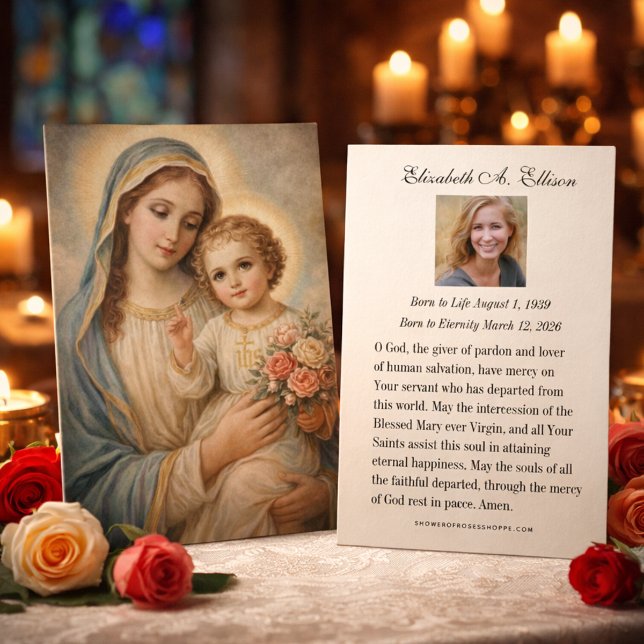 Mary Jesus Funeral Memorial Prayer Holy Card (Von Creator hochgeladen)
