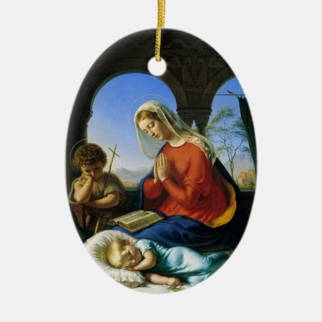 Mary, Jesus u. Johannes- der Täuferverzierung Keramikornament (Vorne)