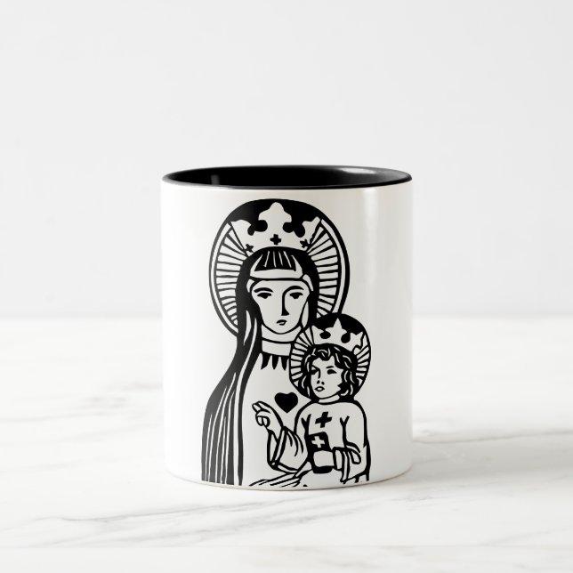 Mary & Jesus Zweifarbige Tasse (Mittel)
