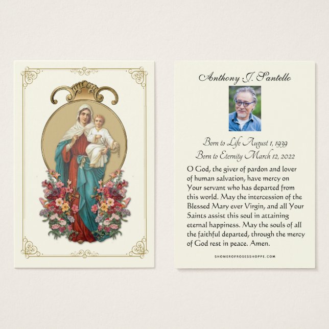 Mary JesusBeerdigung Gedenkstätte Gebet Heilige Ka (Vorne & Hinten)
