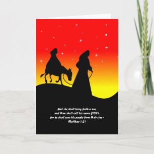 Mary & Joseph, Bible Scripture Verse Feiertagskarte