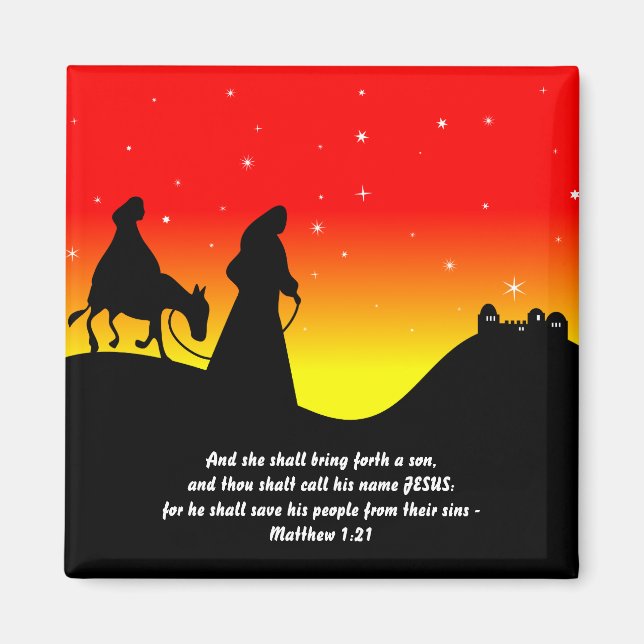 Mary & Joseph, Bible Scripture Verse Magnet (Vorne)