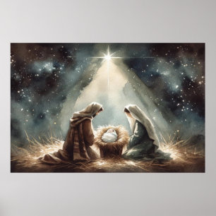 Mary & Joseph Birth of Jesus Christ Print Poster