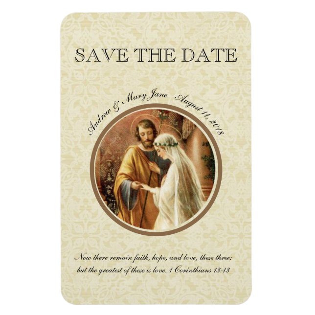 Mary Joseph Katholic SAVE THE DATE Wedding Magnet (Vertikal)