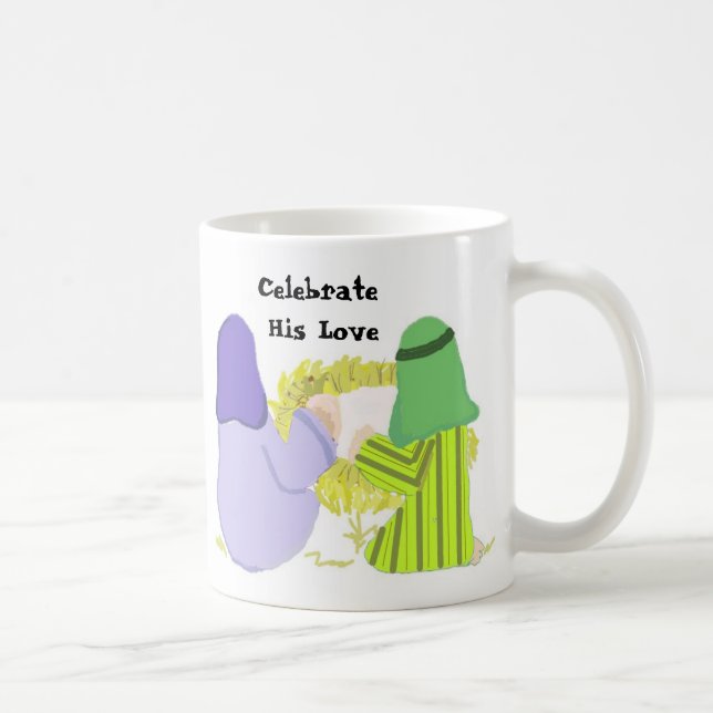 Mary, Joseph und Baby Jesus Kaffeetasse (Rechts)