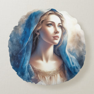 Mary Jungfrau Jesus Rundes Kissen