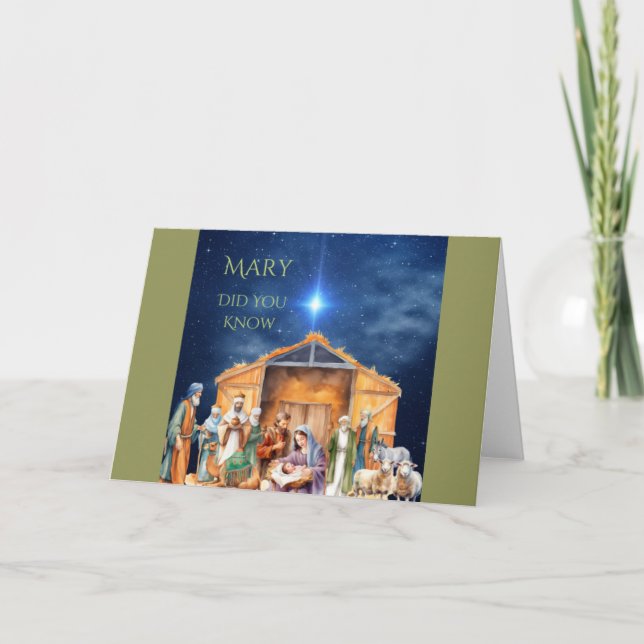 Mary kannte die Weihnachtskrippe-Karte Karte (Vorderseite)