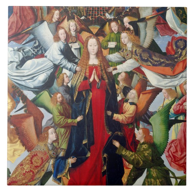 Mary, Königin des Himmels, C. 1485 - 1500 Fliese (Vorderseite)
