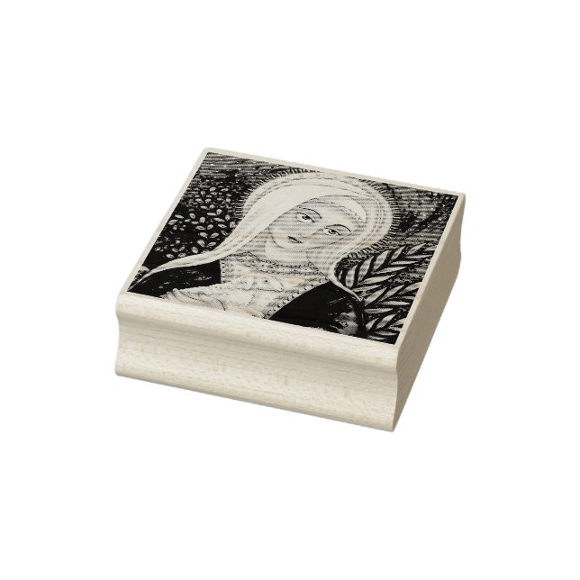 MARY & LAMB MADONNA RUBBER BRIEFMARKE *Benutzerdef Gummistempel (Stempel)