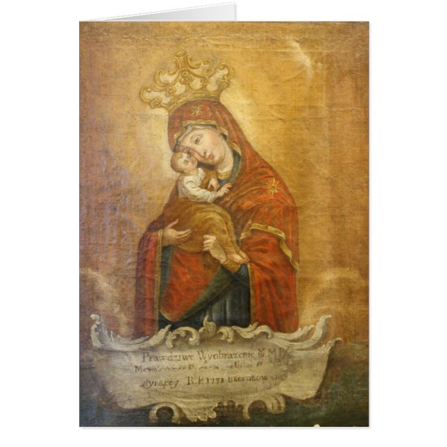 Mary Madonna Icon Card Ukrainisch (Vorne)