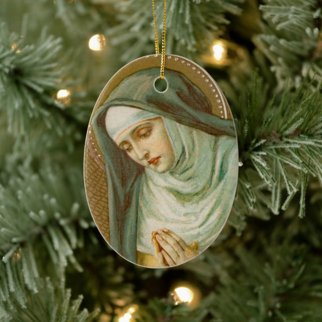 Mary Magdalene de Pazzi (JM 45) Oval Keramik Ornament (Baum)