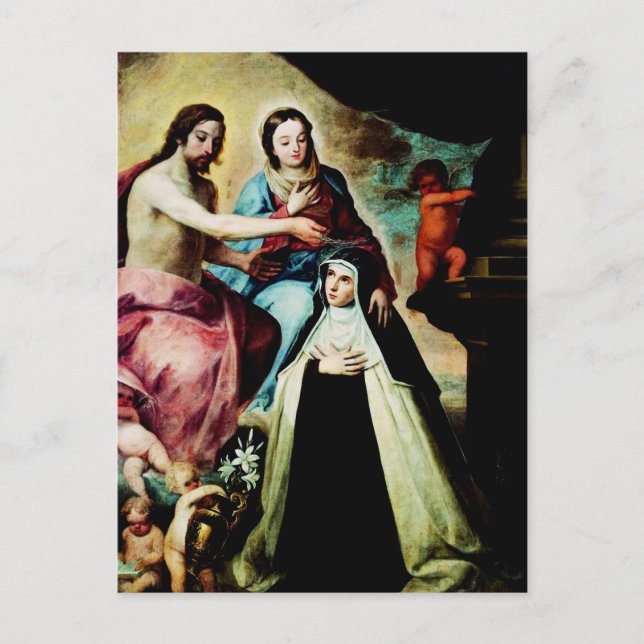 Mary Magdalene de Pazzi von Pedro de Moya Postkarte (Vorderseite)