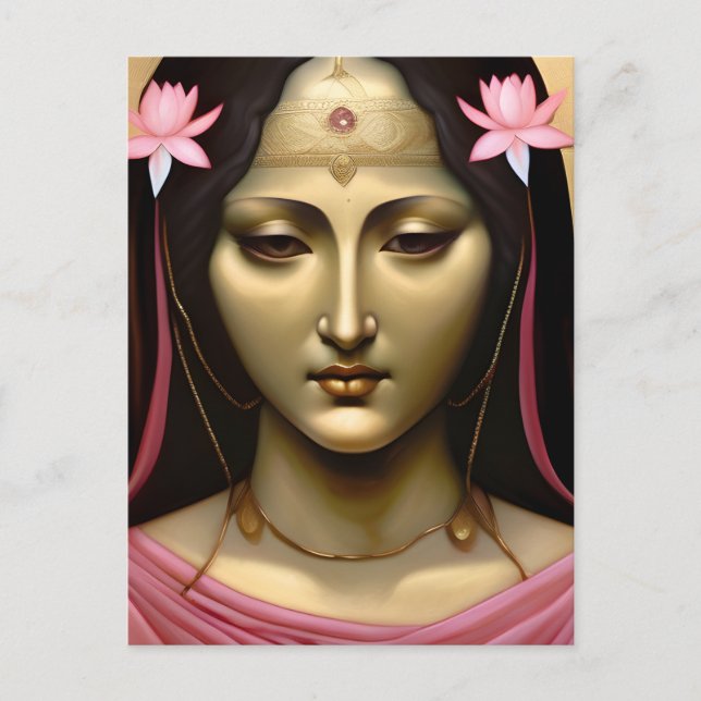 Mary Magdalene Gold und Pink Postkarte (Vorderseite)