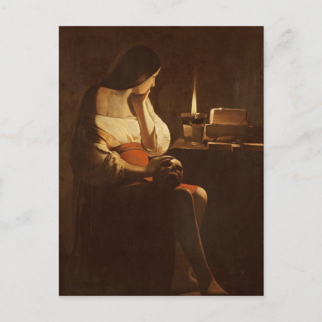 Mary Magdalene mit Nachtlicht, 1630-35 Postkarte (Vorderseite)