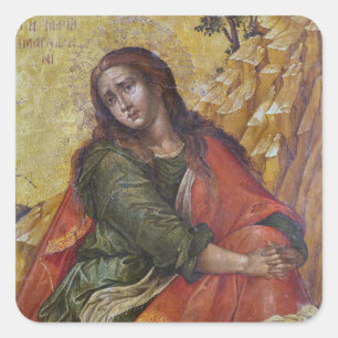 Mary Magdalene Orthodox Christliche Byzantinische  Quadratischer Aufkleber
