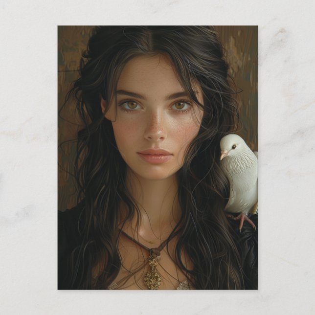 Mary Magdalene und eine Taube Postkarte (Vorderseite)