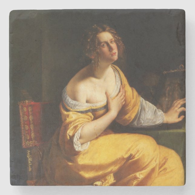 Mary Magdalene (von Artemisia Gentileschi) Steinuntersetzer (Vorderseite)