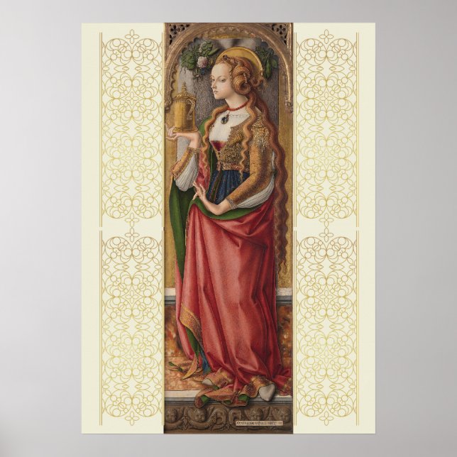 Mary Magdalene von Carlo Crivelli - Kunst der Rena Poster (Vorne)