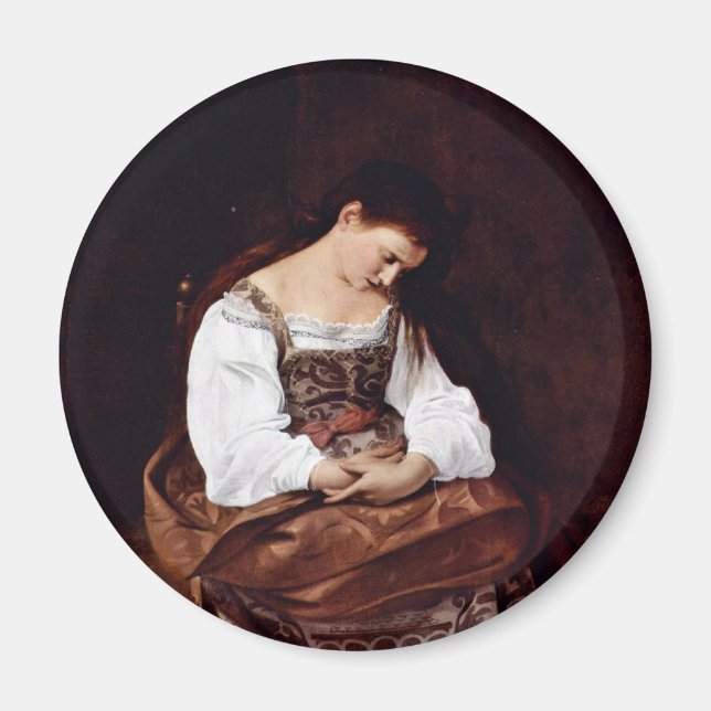 Mary Magdalene von Michelangelo Merisi Da Caravagg Magnet (Vorne)