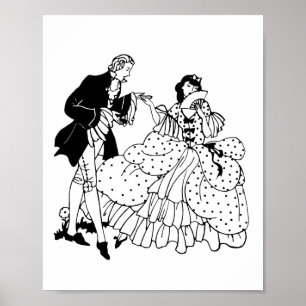 Mary Me Viktorianisch Couple Silhouette Art Poster