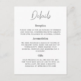 Mary - Minimalistische Details zur Hochzeitskarte Begleitkarte