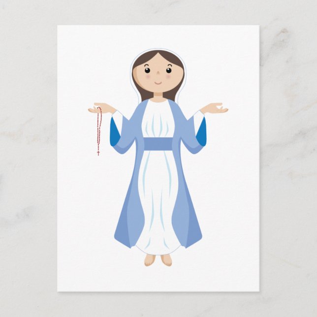Mary mit Rosary Postkarte (Vorderseite)