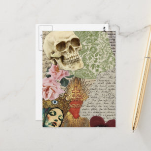 Mary Mixed Media Collage Postkarte
