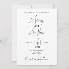 Mary - Moderne Minimalistische Hochzeitseinladung Einladung