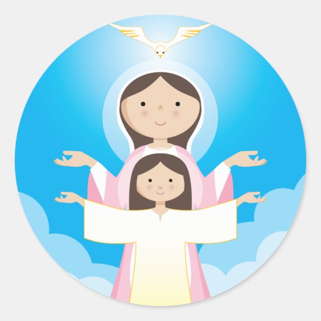 Mary Mother of God Runder Aufkleber (Vorderseite)
