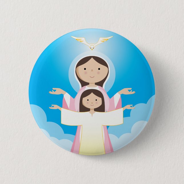 Mary-Mutter des Gottes Button (Vorderseite)