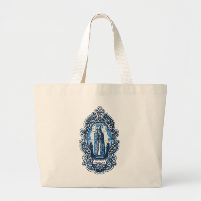 Mary Mutter von Jesus, Fatima Heiligtum azulejos Jumbo Stoffbeutel (Vorne)