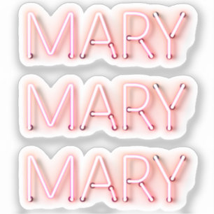 Mary Name in Glows Neon Lights x3 Aufkleber