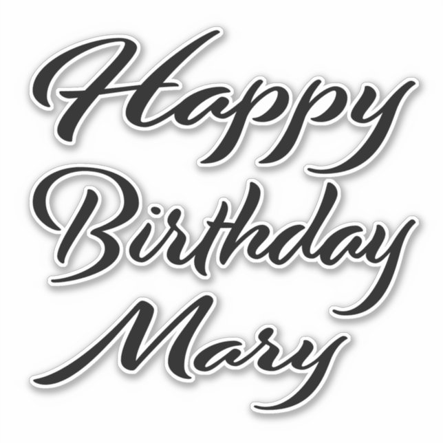 Mary Name Vorname black Sticker Geburtstag (Vorderseite)