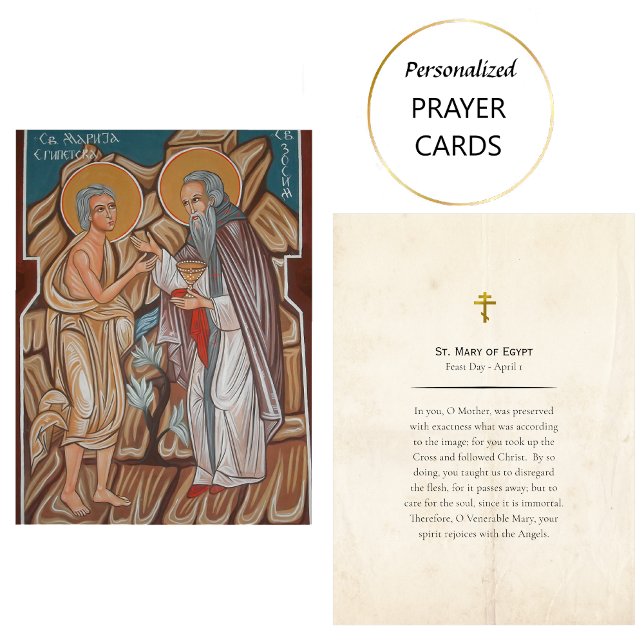 Mary of Egypt Orthodoxe Christliche Gebetskarte Platzkarte (Von Creator hochgeladen)