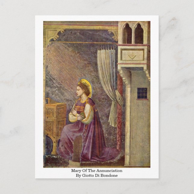 Mary of the Annunciation by Giotto di Bondone Postkarte (Vorderseite)