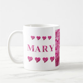 "Mary" Pink Hydrangea Blumenbriefe & Niedliche Her Kaffeetasse